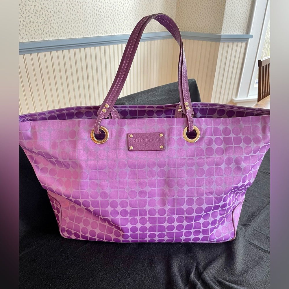 kate spade Pink and Purple Patterned Tote Bag